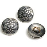 STERLING Feather Circle 1/2" Button, Shank Back, #SW-416