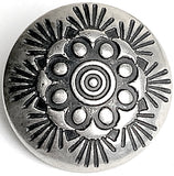 STERLING Feather Circle 1/2" Button, Shank Back, #SW-416