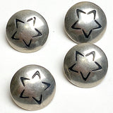 STERLING Simple Star 1/2" Southwest Button, Shank Back, #SW-417