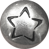 STERLING Simple Star 1/2" Southwest Button, Shank Back, #SW-417