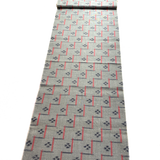 REMNANT Black/Gray/Red Rustic Handwoven Kasuri Ikat Vintage Kimono Silk from Japan 14" X 43" # 819