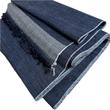 Indigo Sleet Melange, Vintage Midnight Dark Blue/Black Kimono Silk From Japan By the Yard  #332