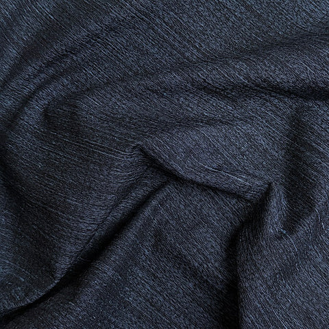 Indigo Sleet Melange, Vintage Midnight Dark Blue/Black Kimono Silk From Japan By the Yard  #332