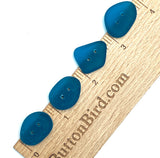 Caribbean Blue Teal Tumbled Silky Faux Sea Glass Button,  3/4" - 7/8" from Recycled Bottles