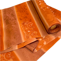 Autumnal Hand Painted Stripes /Blossoms Vintage Kimono Silk Jacquard From Japan By the Yard  #333