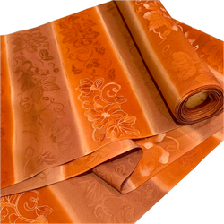 Autumnal Hand Painted Stripes /Blossoms Vintage Kimono Silk Jacquard From Japan By the Yard  #333