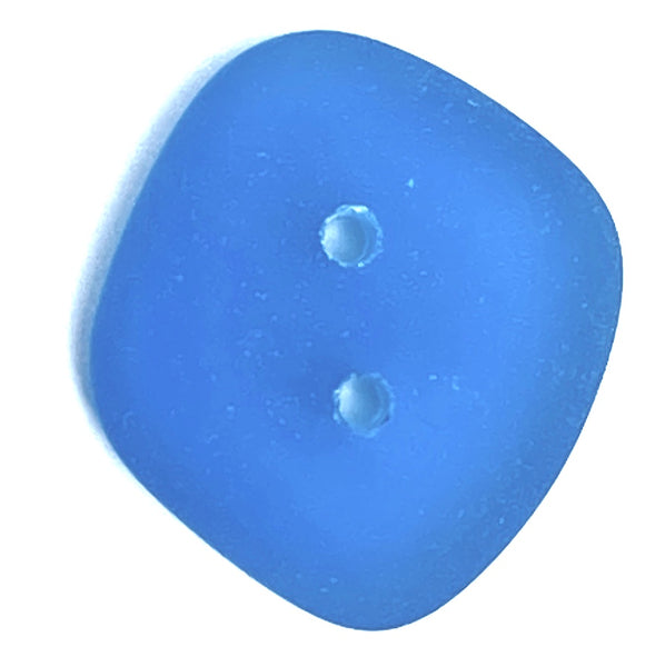 Re-Stocked, Periwinkle-Sapphire Tumbled Silky Glass "Sea Glass" Button, 3/4" -7/8"