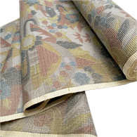 Gardens and Village in the Mist Oshima Tsumugi Vintage Kimono Silk from Japan By the Yard #334