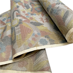 Gardens and Village in the Mist Oshima Tsumugi Vintage Kimono Silk from Japan By the Yard #334