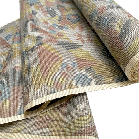 Gardens and Village in the Mist Oshima Tsumugi Vintage Kimono Silk from Japan By the Yard #334