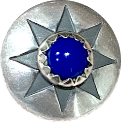 STERLING Silver "Lapis" North Star 1/2" Shank Back Button #SW-423