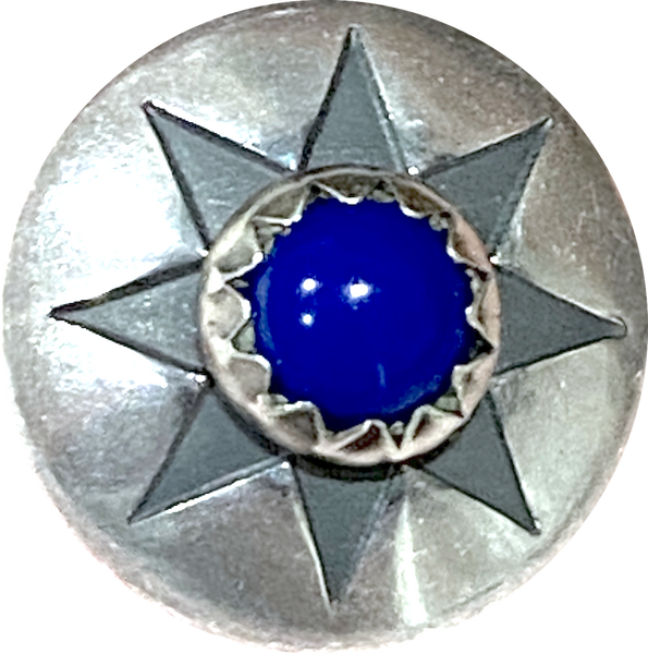 STERLING Silver "Lapis" North Star 1/2" Shank Back Button #SW-423