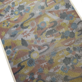 Gardens and Village in the Mist Oshima Tsumugi Vintage Kimono Silk from Japan By the Yard #334
