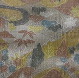 Gardens and Village in the Mist Oshima Tsumugi Vintage Kimono Silk from Japan By the Yard #334