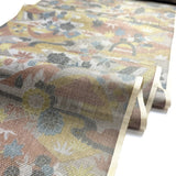 Gardens and Village in the Mist Oshima Tsumugi Vintage Kimono Silk from Japan By the Yard #334