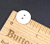 Pack of 24 Faux MOP Shell 2-Hole Buttons, White 9/16" / 14mm  #SK-1910