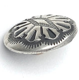 STERLING Tiny Chimayo Diamond 1/2" Button, Large Shank #SW-414