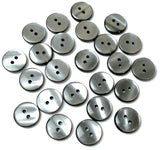 Pack of 24 Faux MOP Shell 2-Hole Buttons, Grey 3/8" / 10mm  #SK-1897