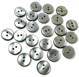 Pack of 24 Faux MOP Shell 2-Hole Buttons, Grey 3/8" / 10mm  #SK-1897