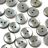 Pack of 24 Faux MOP Shell 2-Hole Buttons, Grey 3/8" / 10mm  #SK-1897