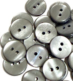 Pack of 24 Faux MOP Shell 2-Hole Buttons, Grey 9/16" / 14mm  #SK-1912