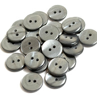 Pack of 24 Faux MOP Shell 2-Hole Buttons, Grey 9/16" / 14mm  #SK-1912