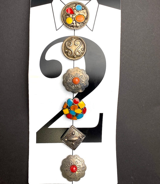 Card of 6 Eclectic NONY Button Covers 1" to 1.25" Possibly Vintage #MV-60