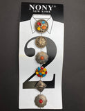 Card of 6 Eclectic NONY Button Covers 1" to 1.25" Possibly Vintage #MV-60