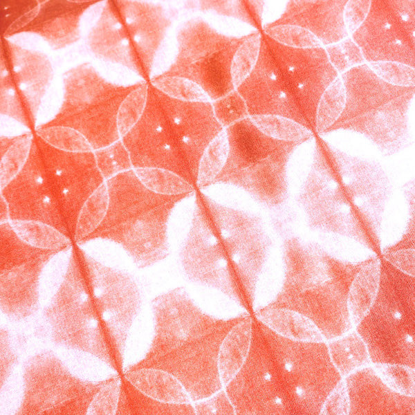 SALE  Peach Shibori-Inspired Cotton Print 44" Wide, By the Yard # 1441