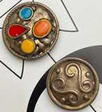 Card of 6 Eclectic NONY Button Covers 1" to 1.25" Possibly Vintage #MV-60