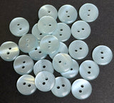 Pack of 24 Faux MOP Shell 2-Hole Buttons, Light Blue 9/16" / 14mm  #SK-1918