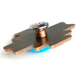 Re-Stocked, Copper/Blue Turquoise Aztec Star Screw Back Concho 1.5"  #SWH-123