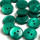 Pack of 24 Faux MOP Shell 2-Hole Buttons, Emerald 9/16" / 14mm  #SK-1919