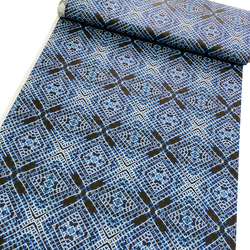 LAST YARD Shibori X-Pleat Indigo' Art Cotton Print by Kim Eichler-Messmer, 44" Wide # 1450