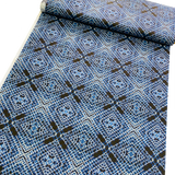 LAST YARD Shibori X-Pleat Indigo' Art Cotton Print by Kim Eichler-Messmer, 44" Wide # 1450