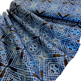 LAST YARD Shibori X-Pleat Indigo' Art Cotton Print by Kim Eichler-Messmer, 44" Wide # 1450