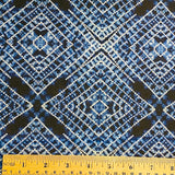 LAST YARD Shibori X-Pleat Indigo' Art Cotton Print by Kim Eichler-Messmer, 44" Wide # 1450