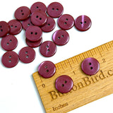 Pack of 24 Faux MOP Shell 2-Hole Buttons, Burgundy 9/16" / 14mm  #SK-1922