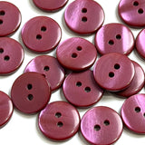 Pack of 24 Faux MOP Shell 2-Hole Buttons, Burgundy 9/16" / 14mm  #SK-1922