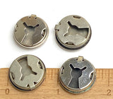 Set of 4 Button Covers: Vintage Sterling Silver Eagle, Star, Sun Basket, Bear Pawr 3/4" #MV-62