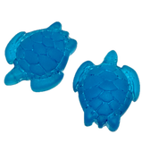Blue Recycled Glass Sea Turtle Charm/Pendant, 7/8" x 3/4"  Pack of TWO # L-670