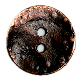 Re-Stocked, Ancient Treasure 11/16" Gray/Copper "Primitive" Bronze-Dipped Greek Metal 2-Hole Button 17mm,  #L-698