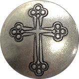 Set of 4 Button Covers: Vintage Sterling Silver Star, Cross, Heart, Kachina, 3/4"  #MV-63