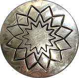 Set of 4 Button Covers: Vintage Sterling Silver Star, Cross, Heart, Kachina, 3/4"  #MV-63