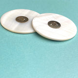 SALE  Psychedelic Star, Green, Mother of Pearl Button by Susan Clarke, 1-3/8"  #SC-1591