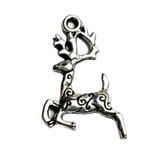 Four Silver Reindeer Charms, 1"  Silver Plated 23mm Pack of 4   # L-806-4
