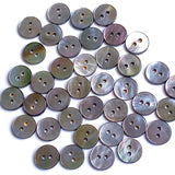 Re-Stocked, Gray, 7/16" Silvery Charcoal Tiny Shiny Iridescent Shell, 11-12mm Pack of 100 Buttons  # LP-78