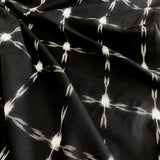 Black/White Ikat 4x5 Grid Cotton Handloom from India, By the Yard.  #CHL-22