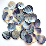 Re-Stocked: Mermaid's Indigo 7/16" Blue Mussel Shell Buttons, 11mm Pack of 20 Buttons $9   #KB-810