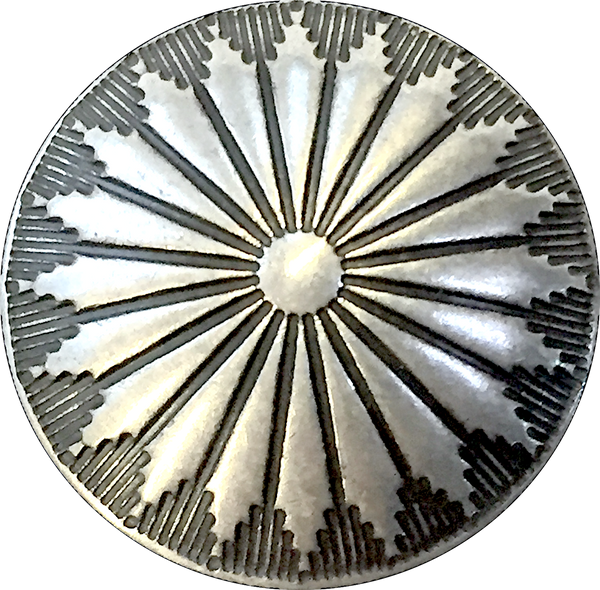 Re-Stocked, Mesa Sunflower 1" Screw-Back Nickel Silver Southwest Concho #SW-229